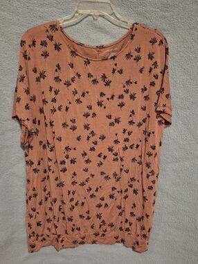 Lane Bryant Dusty Rose Floral Blouse